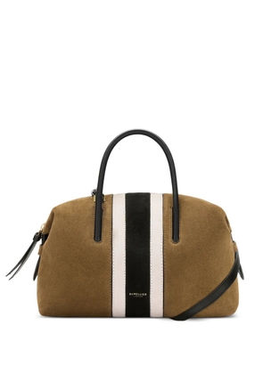 DeMellier small Stockholm intarsia-suede tote bag - Brown