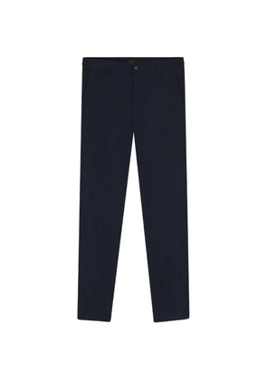 BOSS logo-patch straight-leg trousers - Blue