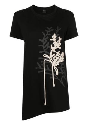 Y's rope-embellished short-sleeve T-shirt - Black