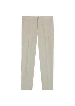 BOSS seersucker-textured tapered trousers - Neutrals