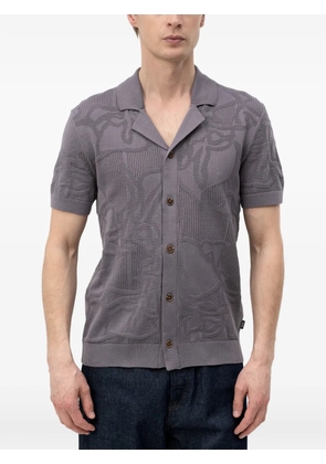 BOSS jacquard-knit short-sleeve shirt - Grey
