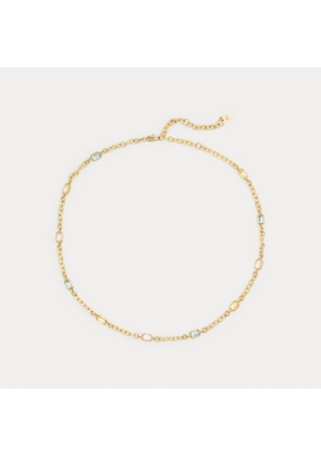 Gold-Plated Stone Station Necklace