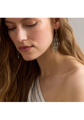 Gold-Plated Stone Chandelier Earrings