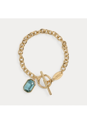 Gold-Plated Logo & Stone Flex Bracelet
