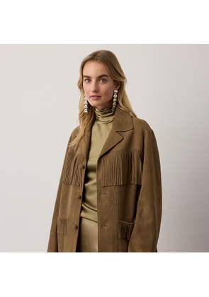Perce Fringe-Trim Lamb-Suede Jacket