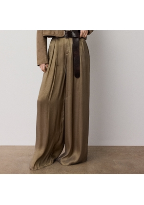 Greer Lamé Pleated Trousers