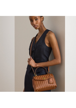 Woven Leather Small Farrah Soft Satchel