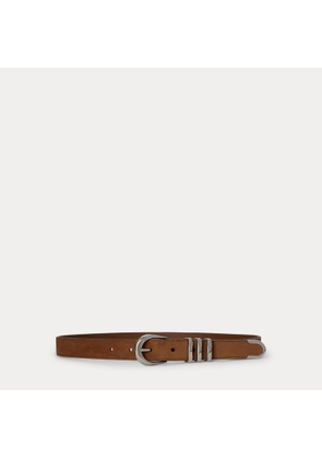 Metal-Keeper Suede Skinny Belt