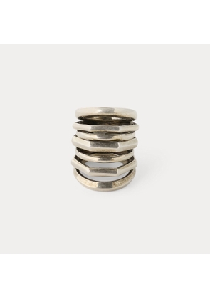 Antiqued Silver-Tone Orbit Ring