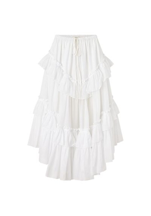 Frilled midi skirt
