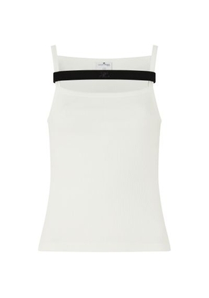 90s-style vest top with ribbed spaghetti straps