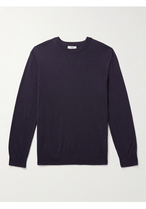 THEORY - Lucas Ossendrijver Shell-Trimmed Merino Wool-Blend Sweater - Men - Purple - S