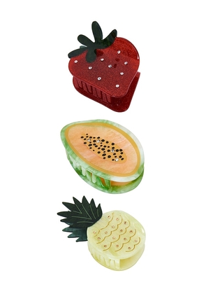 Frasier Sterling Sugarfruit Claw Clip Set in Red.
