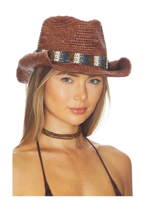 Nikki Beach Telluride Cowgirl Hat in Brown.