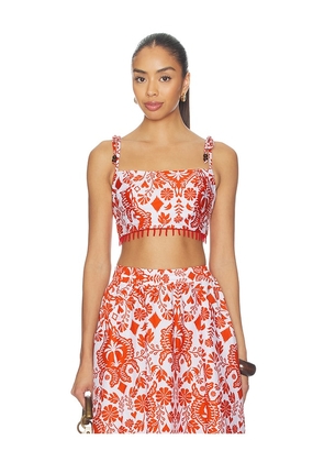 PEIXOTO Esti Top in Red,White. Size L. Also in S, XS, M, XL.