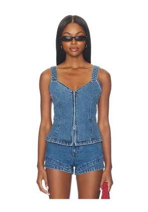 Show Me Your Mumu Shay Corset Top in Blue. Size L. Also in S, XS, M, XL.