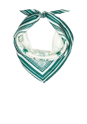 Yellow The Label Old Florida Silk Scarf in White.