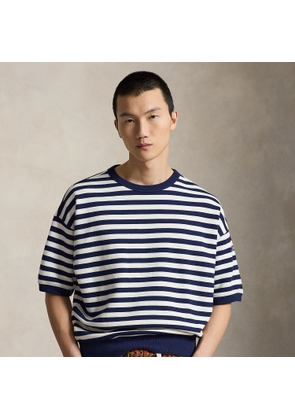Relaxed Fit Striped Fleece Sweatshirt