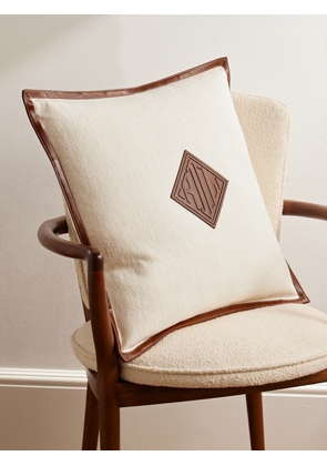 Ralph Lauren Home - Moore Leather-Trimmed Linen Cushion - Men - Neutrals