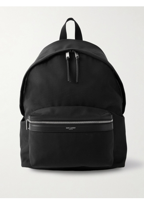 SAINT LAURENT - City Leather-Trimmed Canvas Backpack - Men - Black