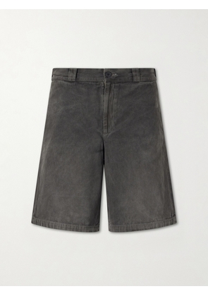 Enfants Riches Déprimés - Straight-Leg Distressed Cotton and Linen-Blend Twill Shorts - Men - Gray - UK/US 28