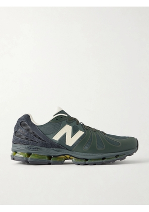 New Balance - Stone Island 1890 Suede-Trimmed Mesh Sneakers - Men - Green - UK Men's 6