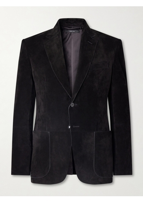 TOM FORD - Panelled Suede Blazer - Men - Black - IT 48