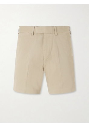 TOM FORD - Straight-Leg Cotton-Blend Twill Shorts - Men - Neutrals - UK/US 30