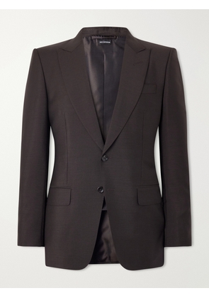 TOM FORD - O'Connor Mohair and Wool-Blend Suit Jacket - Men - Brown - IT 46
