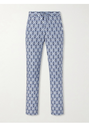 Orlebar Brown - Alfred Straight-Leg Printed Lyocell-Satin Trousers - Men - Blue - S