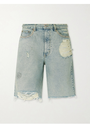 Paly Hollywood - Good Good Times Distressed Denim Shorts - Men - Blue - UK/US 30