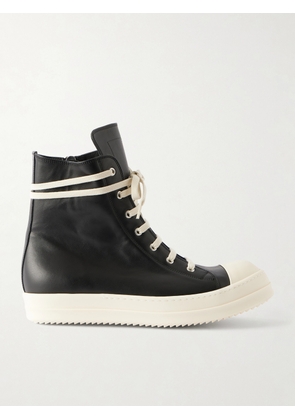 Rick Owens - Ramones Full-Grain Leather and Rubber Sneakers - Men - Black - EU 39