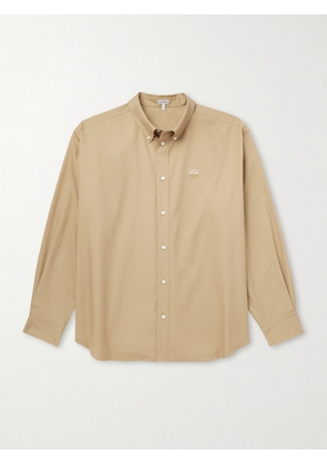 LOEWE - Anagram-Embroidered Cotton Shirt - Men - Neutrals - EU 38