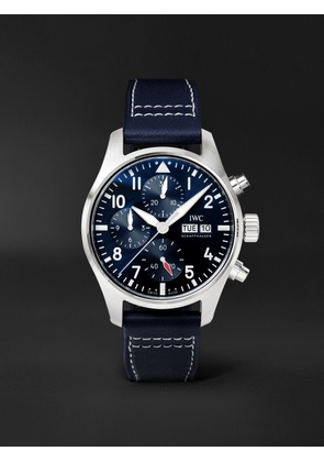 IWC Schaffhausen - Pilot's Automatic Chronograph 41mm Stainless Steel and Leather Watch, Ref. No. IW388101 - Men - Blue
