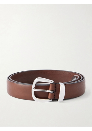 Anderson's - 2cm Silver-Tone and Leather Belt - Men - Brown - EU 75