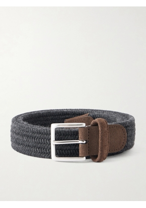 Anderson's - 2cm Suede-Trimmed Braided Belt - Men - Blue - EU 75