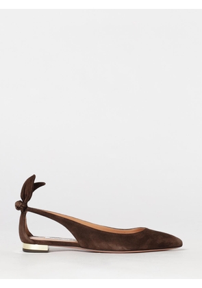 AQUAZZURA Ballet Flat Woman color Brown