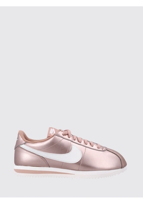 NIKE Cortez Laminated Leather Trainers with Swoosh Logo and Round Toe