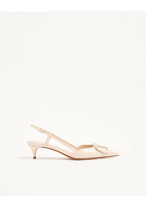 Valentino Garavani VLogo Signature Patent Leather Slingback Pump 40Mm Woman IVORY 35