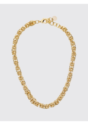 SEMICOUTURE Steel-Coloured Brass Choker Necklace with Engraved Logo