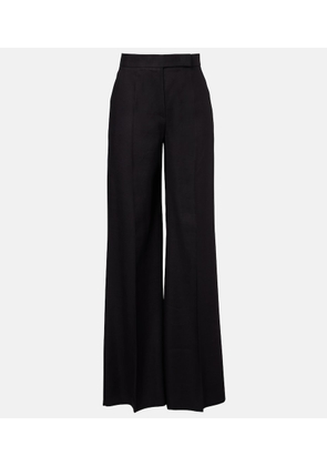 Max Mara Linen and silk twill wide-leg pants