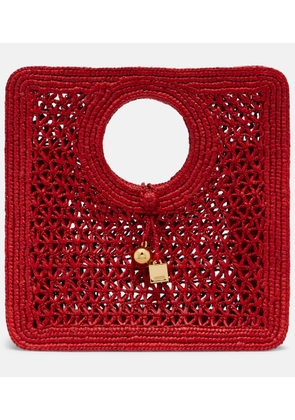 Jacquemus Spiaggia Small raffia top-handle bag