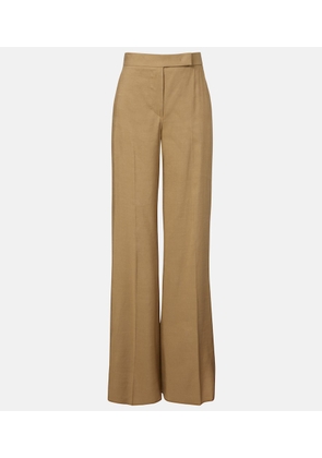 Max Mara Linen and silk twill wide-leg pants