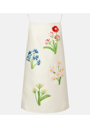 Leo Lin Leia embellished wool and silk minidress