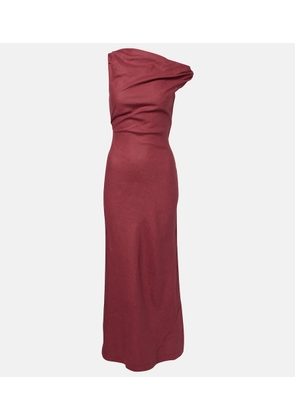 Faithfull Suis asymmetric linen maxi dress