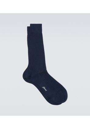 Brioni Ribbed-knit cotton socks