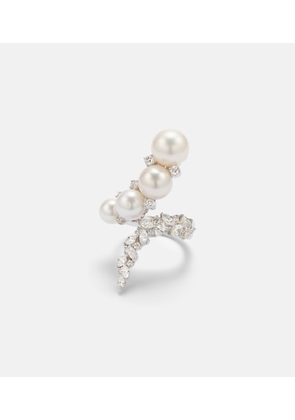 Yeprem Pearlescent 18kt white gold ring with diamonds and freshwater pearls