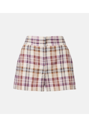 Veronica Beard Allen cotton-blend plaid shorts