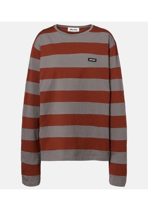 Miu Miu Striped cotton jersey T-shirt