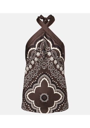 Nili Lotan Solal printed halterneck silk top